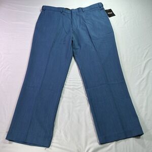 NEW Botany 500 Dress Pants Mens‎ 42x32 Blue Straight Leg Trousers Flat Front